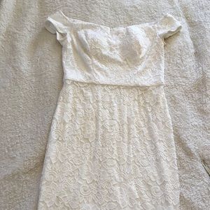 White Lace off the shoulder dress, size 12